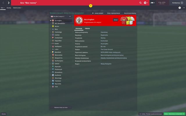 Next step is the most important - youre selecting the club which you will manage during the beginning of your coaching career - Setting up your game - Starting the game - Football Manager 2015 - Game Guide and Walkthrough