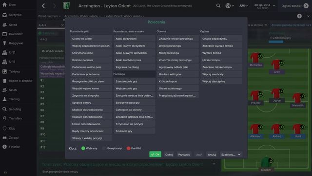 Instructions allows you to determine the basic tactic elements and how will your players behave in specific situations on the pitch - Instructions - Match preparations - Football Manager 2015 - Game Guide and Walkthrough