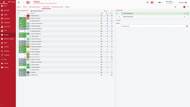 In the Captains tab, you can see the candidates listed according to the most important attributes for a captain. - Selecting the captain - Tactics - Football Manager 2016 - Game Guide and Walkthrough