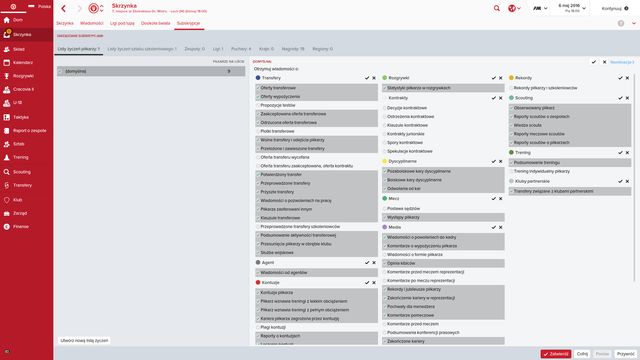 You can easily adjust the thematic field of your mail. - How to change mail subscription? - Questions and Answers - Football Manager 2016 - Game Guide and Walkthrough