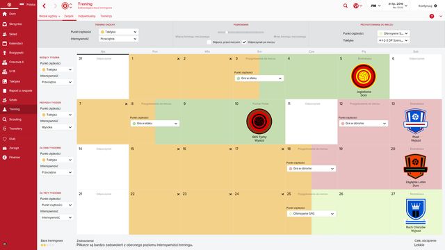 Your calendar shows you how training has been scheduled, with match preparation training and aspects trained specified. - Match preparation training - Match preparations - Football Manager 2016 - Game Guide and Walkthrough