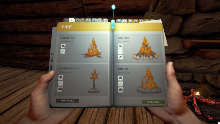 The Fire tab contains all kinds of fire sources. - The Forest: Fire - Constructing - The Forest Game Guide