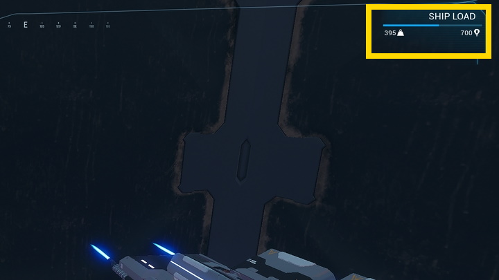 You can use the building tool to check the ship's current and maximum load in the upper-right corner of the screen - Forever Skies: Beginners guide - tips and tricks - Basics - Forever Skies Guide