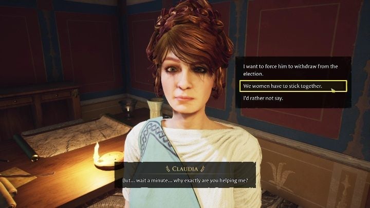 There are two dialogue options here - The Forgotten City: Quinctius - walkthrough - Part 4 - The Forgotten City Guide