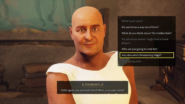 You need to interview the traders in the area who might know something about this - The Forgotten City: Vergils Case - walkthrough - Part 4 - The Forgotten City Guide