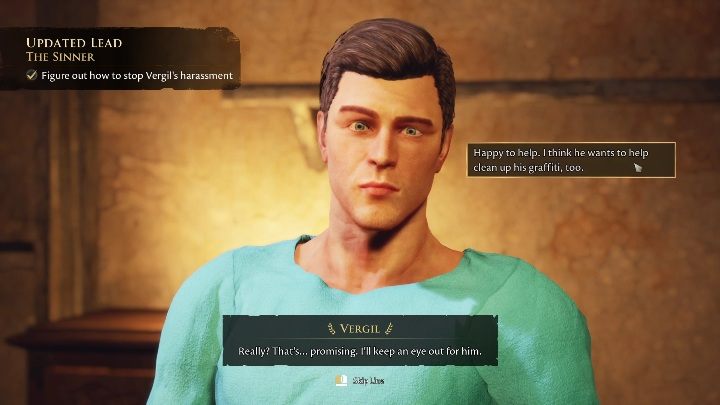 After that, go to Vergil and tell him what you found out; this will end the quest - The Forgotten City: Vergils Case - walkthrough - Part 4 - The Forgotten City Guide