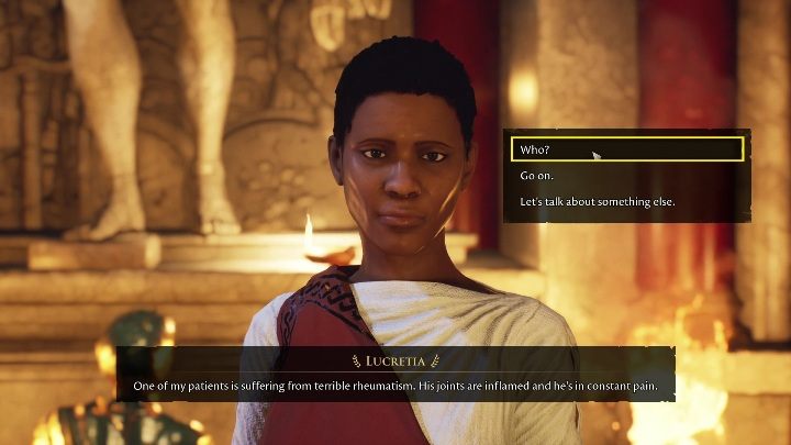 To get the next quest, select the following dialog options - The Forgotten City: Heal Iulia - walkthrough - Part 1 - The Forgotten City Guide