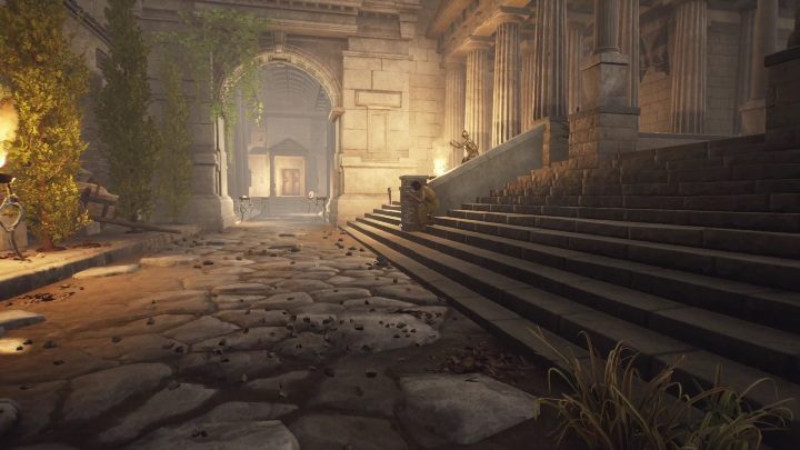Near the temple, on the stone stairs, you'll find a terrified woman - The Forgotten City: Meeting the Assassin - walkthrough - Part 2 - The Forgotten City Guide