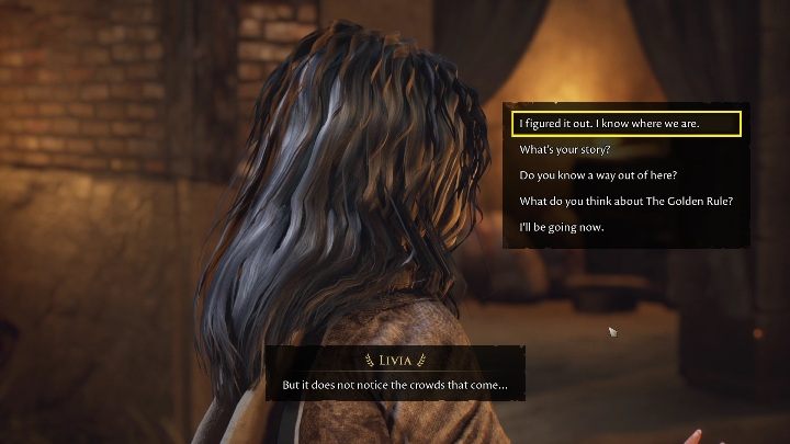 A woman with gray hair stands by the fire - The Forgotten City: Roman Plaque - walkthrough - Part 3 - The Forgotten City Guide