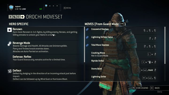 Orochis moveset and modifiers. - How to play Orochi? - Samurais - For Honor Game Guide