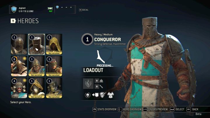 The Conqueror on the character selection screen. - How to play Conqueror? - Knights - For Honor Game Guide