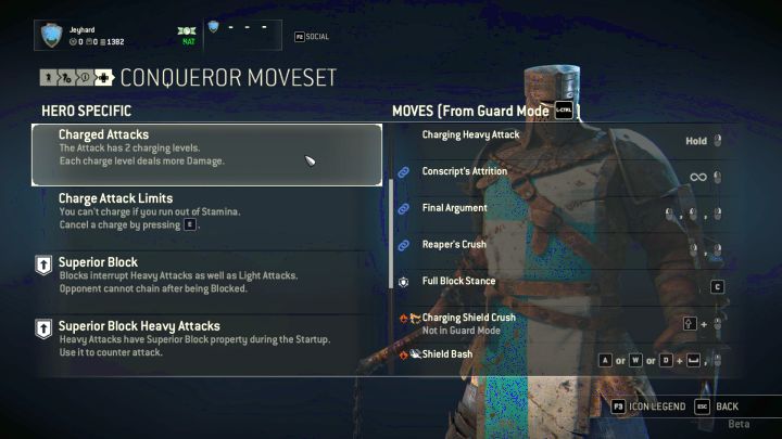 All available moves. - How to play Conqueror? - Knights - For Honor Game Guide