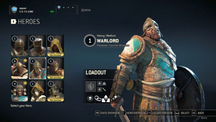 Warlord on the character selection screen. - How to play Warlord? - Vikings - For Honor Game Guide