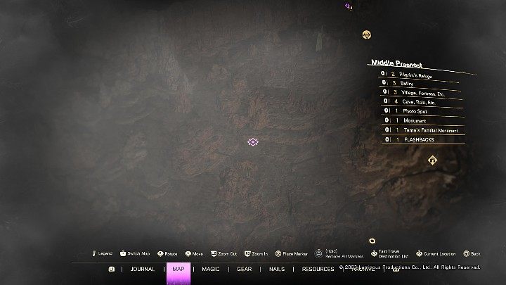 The fog-covered parts of the map are currently inaccessible locations that yet have to be unlocked and explored - Forspoken: How to reveal all map, how to remove the fog? - FAQ - Forspoken Guide