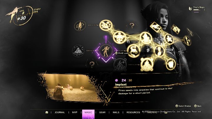 The Magic tab is the menu where you can buy new skills or upgrade already obtained ones - make sure you have the needed amount of Mana to buy a chosen skill/upgrade - Forspoken: Character Development - Basics - Forspoken Guide