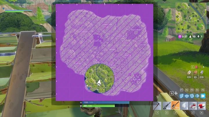 Storm circles narrow odown area for exploration. - Middle stage of the match in Fortnite: Battle Royale - The match - Fortnite: Battle Royale Game Guide