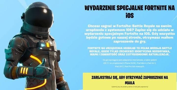 Register by clicking on the yellow link - How to play Fortnite: Battle Royale on your smartphone? - Appendix - Fortnite: Battle Royale Game Guide