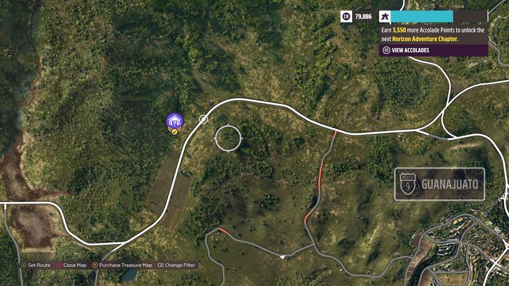 The barn find is in the northern part of the map - Forza Horizon 5: All Barn Finds - list - Guide - Forza Horizon 5 Guide