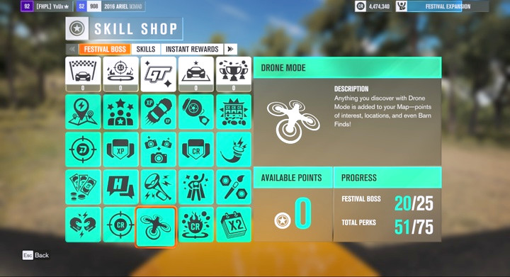 Skills within the Festival Boss category - List of Skills | Skills and Experience - Skills and Experience - Forza Horizon 3 Game Guide