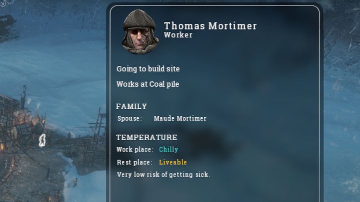 Each dweller has their individual indicator that shows their risk of getting sick. - Heat | Basics - Basic tips - Frostpunk Game Guide