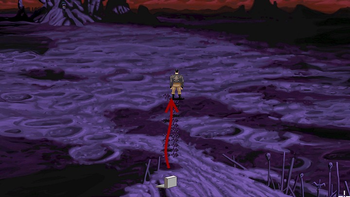 When the first toy explodes, follow its footsteps as far as possible, and release another bunny onto the minefield - Get to the hideout of the Vultures | Chapter Three Walkthrough - Chapter Three | Full Throttle Remastered Walkthrough - Full Throttle Remastered Game Guide