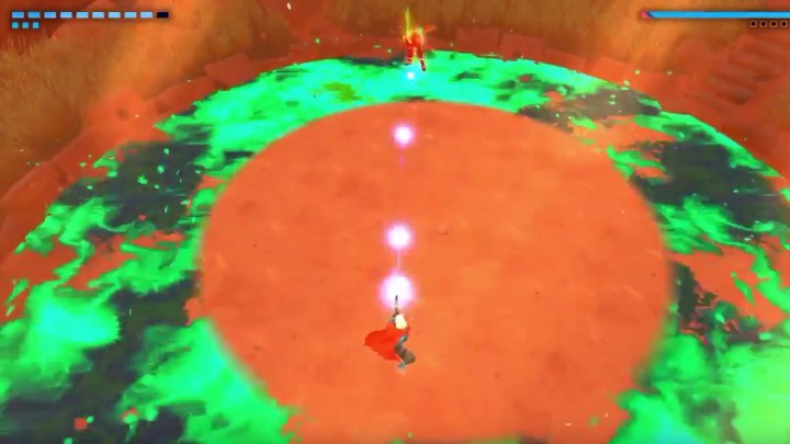 The enemy will limit the arena to a small circle in the middle and will perform two types of strikes - How to defeat The Hand boss in Furi? - Walkthrough - Furi Game Guide