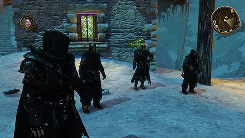 If you finished collecting the treasure planted in the Castle Black, go to the place 3 and talk with recruits to continue the main quest For This Night and All Nights to Come, leave the castle and head to the Icemark using the world map - For This Night and All Nights to Come [MQ] - Chapter 1 - Mors Westford - Game of Thrones - Game Guide and Walkthrough