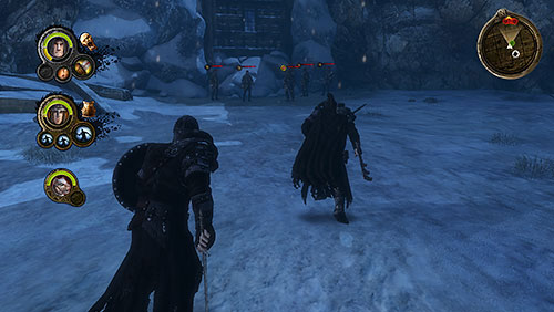 Immediately after getting on the square youll be attacked by few wildings, but they arent a problem - For This Night and All Nights to Come [MQ] - Chapter 1 - Mors Westford - Game of Thrones - Game Guide and Walkthrough