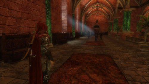 To get in front of the queen you have to go upstairs - The Lions Will [MQ] - p. 2 - Chapter 4 - Alester Sarwyck - Game of Thrones - Game Guide and Walkthrough