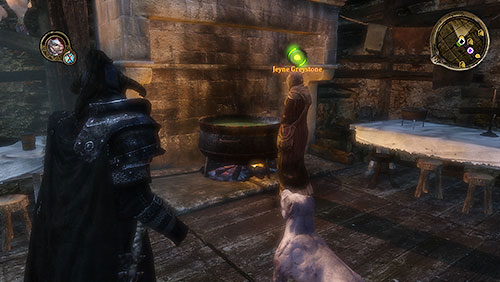 During the conversation with Jeyne shell tell that your companion isnt a man he says he is - Beauty and the Beast [MQ] - Chapter 5 - Mors Westford - Game of Thrones - Game Guide and Walkthrough