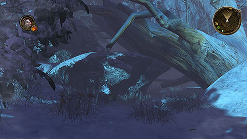 When therell be zero soldiers in the vicinity (besides one, look at the point 7) move north and as a warg go under the fallen trees - Beauty and the Beast [MQ] - Chapter 5 - Mors Westford - Game of Thrones - Game Guide and Walkthrough