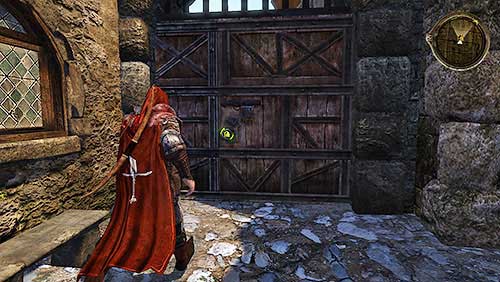 To continue a pursuit run to the gate in the next alley - The Crowns Dog [MQ] - Chapter 6 - Alester Sarwyck - Game of Thrones - Game Guide and Walkthrough