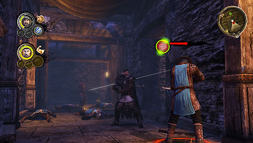 After going downstairs to the cellar youll see a single soldier - its an ambush - The Crowns Dog [MQ] - Chapter 6 - Alester Sarwyck - Game of Thrones - Game Guide and Walkthrough