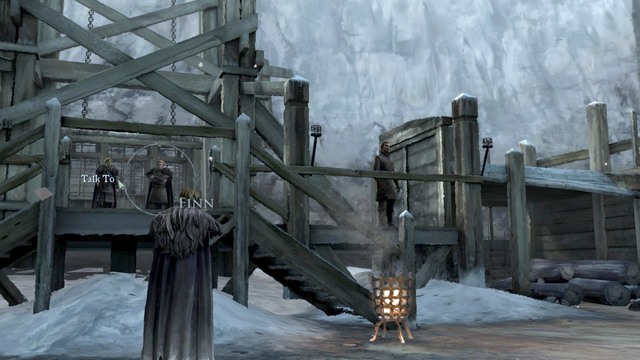 After the conversation with Duncan, go straight ahead and try to talk with Finn and Cotter (Finn - Talk to) - Chapter 1 | Episode 3: The Sword in the Darkness - Episode 3: The Sword in the Darkness - Game of Thrones: A Telltale Games Series Game Guide