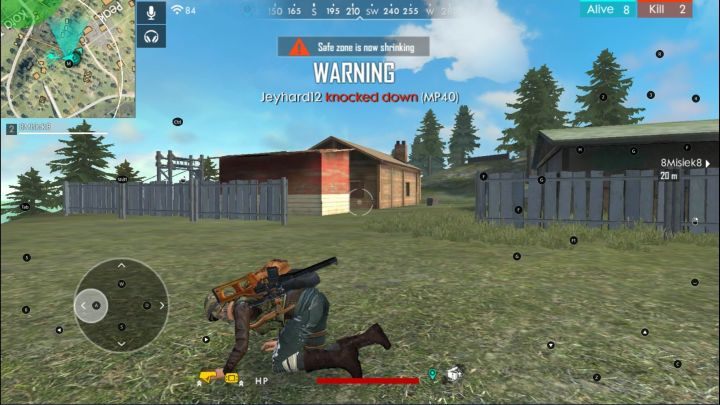In Duo and Squad modes, after emptying the health bar, the character gets knocked on the ground and can still be revived. - How to heal in Garena Free Fire? - FAQ - Garena Free Fire Guide