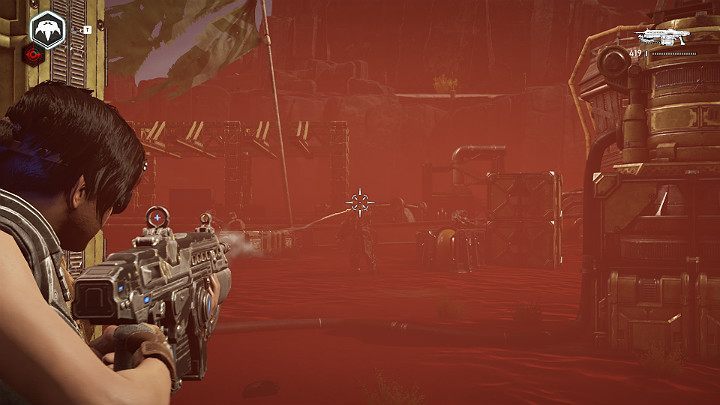 When you enter the water supply, you will have to deal with a large group of opponents - Act 3 Chapter 3 - Some Assembly Required | Gears 5 Walkthrough - Act III - Gears 5 Guide