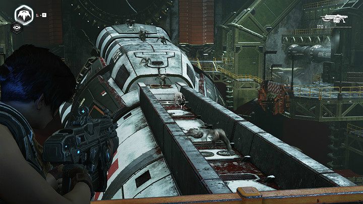 While going up, you will be attacked by a swarm of fast opponents - Act 3 Chapter 3 - Some Assembly Required | Gears 5 Walkthrough - Act III - Gears 5 Guide