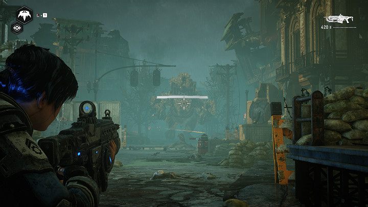 When you get to the camp, you will have to fight with another giant - Act 4 Chapter 2 - The Fall | Gears 5 Walkthrough - Act IV - Gears 5 Guide