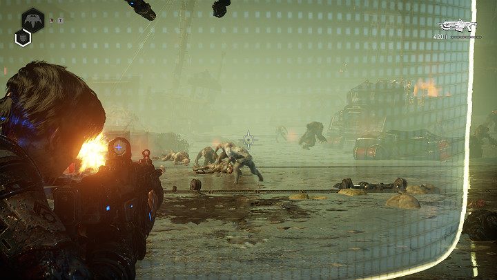 When you reach the destination, you will fight with enemy units - Act 4 Chapter 2 - The Fall | Gears 5 Walkthrough - Act IV - Gears 5 Guide