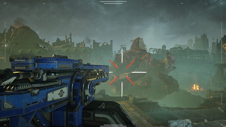 When the electromagnetic cannon is charged, go to the console and aim at the Kraken - Act 4 Chapter 2 - The Fall | Gears 5 Walkthrough - Act IV - Gears 5 Guide