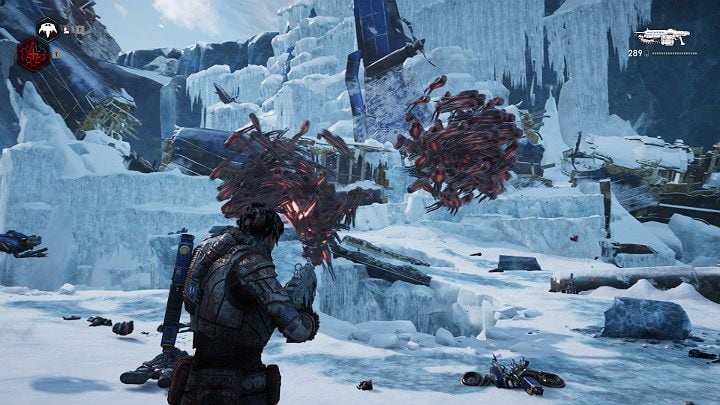 There, you will fight with a dozen of the robot suicide bombers - Act 2 Chapter 4 - The Source of It All | Gears 5 Walkthrough - Act II - Gears 5 Guide
