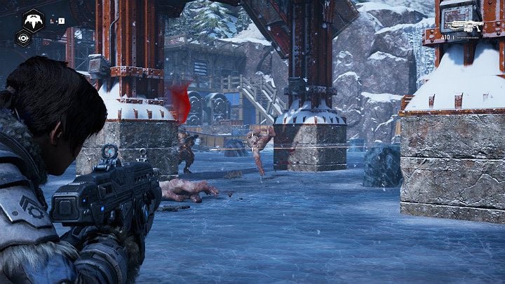 On the ice, you will face a few fortified enemies - Act 2 Chapter 4 - The Source of It All | Gears 5 Walkthrough - Act II - Gears 5 Guide
