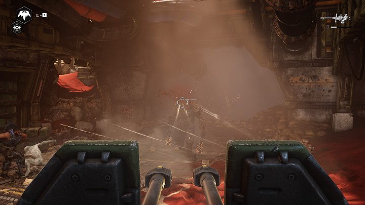 Crystal warden is the last enemy - remember to knock his helmet off first and then shoot at his head - Act 3 Chapter 2 - Rocket Plan | Gears 5 Walkthrough - Act III - Gears 5 Guide