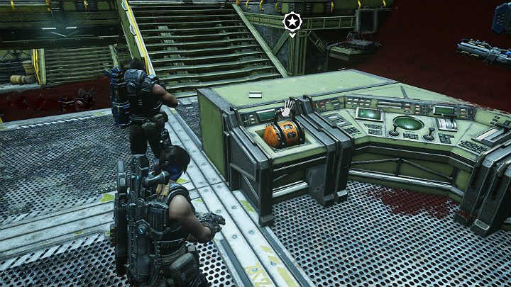 Go to the console and move the lever to lower the first satellite - Act 3 Chapter 2 - Rocket Plan | Gears 5 Walkthrough - Act III - Gears 5 Guide