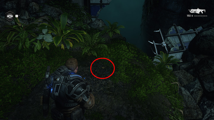 After you have collected your first collectible, follow the path leading up, but go a little to the left - Act 1 Chapter 1 - Shot in the Dark | Gears 5 Collectibles - Act I - Gears 5 Guide