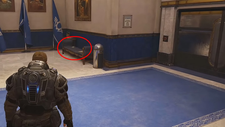 The last collectible is to the left of the door leading to Jins office - Act 1 Chapter 2 - Diplomacy | Gears 5 Collectibles - Act I - Gears 5 Guide