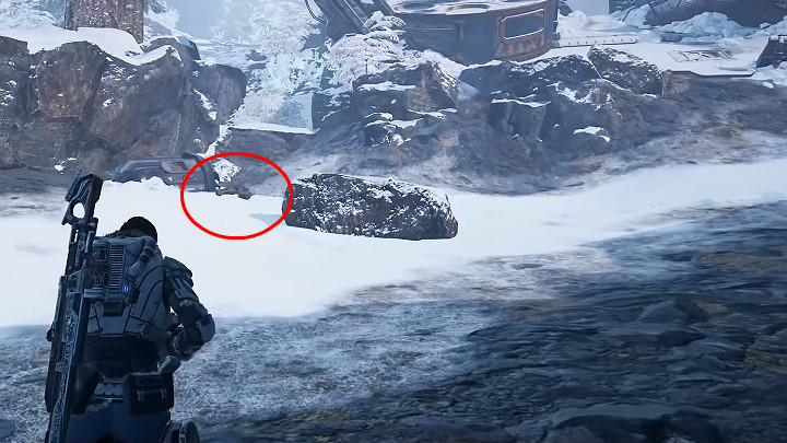 During your journey to the North Communication Tower, head towards the old rig - the location is marked by a yellow flag, so it is hard to miss it - Act 2 Chapter 4 - The Source of It All | Gears 5 Collectibles - Act II - Gears 5 Guide