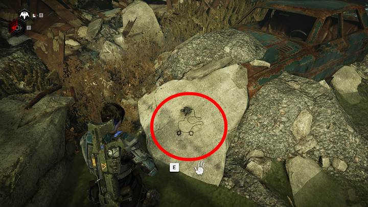 When you reach the location leading to the tomb, go pass the white van and turn right - Act 3 Chapter 1 - Homefront | Gears 5 Collectibles - Act IV - Gears 5 Guide