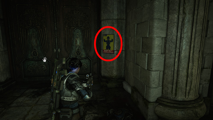 The last collectible is at the main entrance door of the tomb - Act 3 Chapter 1 - Homefront | Gears 5 Collectibles - Act IV - Gears 5 Guide