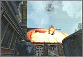 Deal with the Locust and go to the door on the opposite side of the roof - Tip of the Spear - Roadblocks - Tip of the Spear - Gears of War 2 - Game Guide and Walkthrough